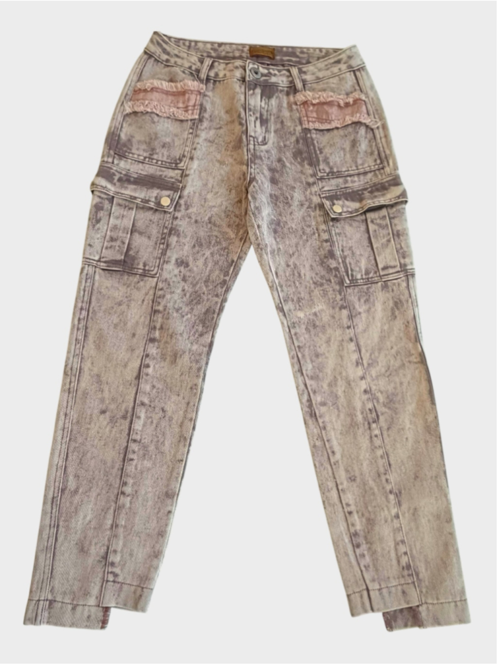 POL Acid Wash Cargo Pocket Utility Pants Size S